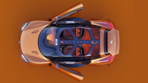 Renault CAPTUR Concept - véhicule vue de haut - portières ouvertes