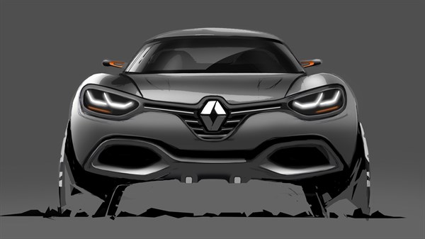 Renault CAPTUR Concept - croquis du véhicule - vue de face