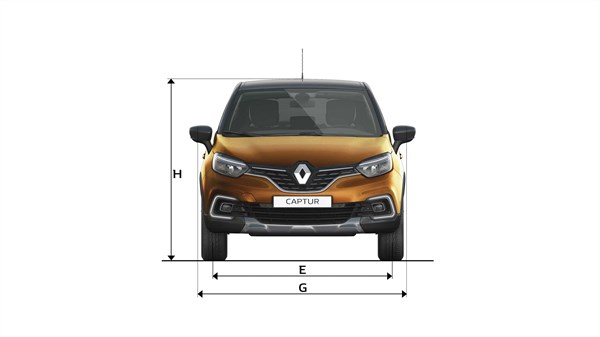 Renault CAPTUR - Vue du dessus avec dimensions
