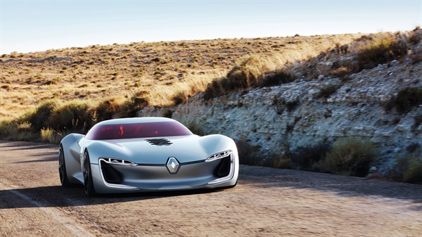 Renault TREZOR Concept - véhicule roulant en milieu aride - vue de face