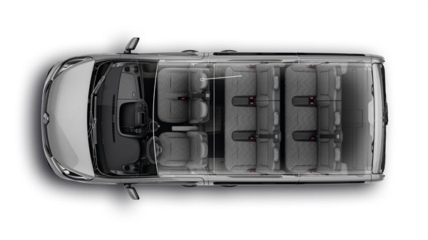 Renault TRAFIC Combi Passenger - Vue surplombante de l'intérieur du véhicule